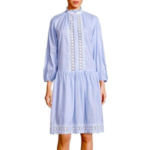 Women Zimmermann Caravan Pin Blue/White Stripe Dress (XS-S)